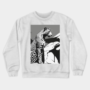 Leopard Shadow Silhouette Anime Style Collection No. 184 Crewneck Sweatshirt